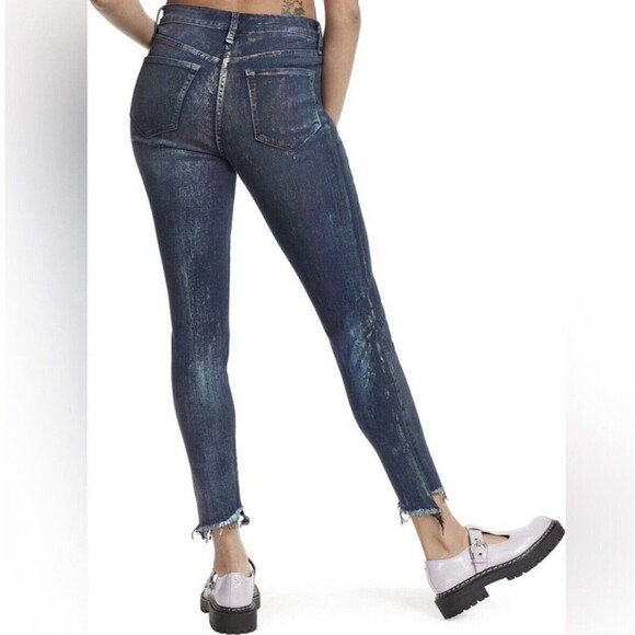 Circus NY Blue Irridescent Time To Shine High Rise Skinny Jeans 32 - Picture 1 of 12
